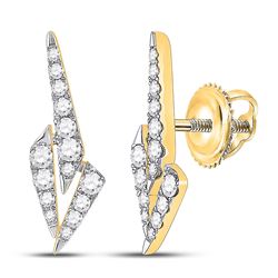 1/2 CTW Womens Round Diamond Fashion Earrings 14kt Yellow Gold - REF-51X8T