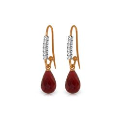 Genuine 17.78 ctw Ruby & Diamond Earrings 14KT Rose Gold - REF-47A5K