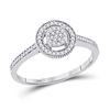 Image 1 : 1/5 CTW Womens Round Diamond Circle Frame Cluster Ring 10kt White Gold - REF-16F4W