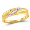 Image 1 : 0.02 CTW Mens Round Diamond Diagonal Row Band Ring 10kt Yellow Gold - REF-15T2V