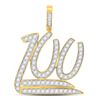 Image 1 : 2 & 1/3 CTW Mens Round Diamond Hundred Points 100 Emoji Charm Pendant 10kt Yellow Gold - REF-156F7W