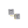 Image 1 : 1/3 CTW Womens Round Diamond Square Cluster Earrings 10kt Yellow Gold - REF-22X5T