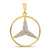 Image 1 : 1/3 CTW Mens Round Diamond Mercedes Charm Pendant 10kt Yellow Gold - REF-42M2F