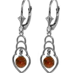 Genuine 1.25 ctw Garnet Earrings 14KT White Gold - REF-25A6K