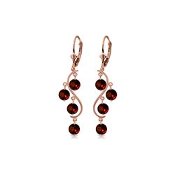 Genuine 4.95 ctw Garnet Earrings 14KT Rose Gold - REF-53N8R