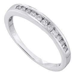 1/4 CTW Womens Round Diamond Single Row Fashion Band Ring 14kt White Gold - REF-30V5Y