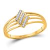 Image 1 : 1/20 CTW Womens Round Diamond Stripe Band Ring 10kt Yellow Gold - REF-13Y2N