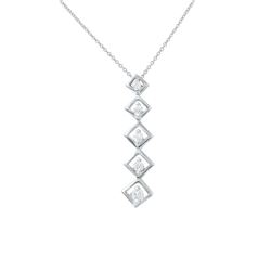 0.25 CTW Diamond Necklace 14K White Gold - REF-38R5K