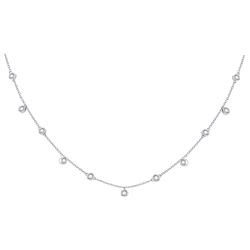 1/3 CTW Womens Round Diamond Simplistic Fashion Necklace 10kt White Gold - REF-37F5W