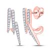 5/8 CTW Womens Round Diamond Fashion Earrings 14kt Rose Gold - REF-64M8F