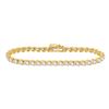 Image 1 : 3 CTW Womens Round Diamond Single Row Tennis Bracelet 14kt Yellow Gold - REF-229X3T