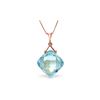 Genuine 8.75 ctw Blue Topaz Necklace 14KT Rose Gold - REF-21T4A