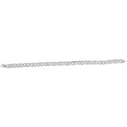 1 CTW Womens Round Diamond XOXO Bracelet 10kt White Gold - REF-152M6F