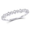 Image 1 : 1/6 CTW Womens Round Diamond Stackable Band Ring 10kt White Gold - REF-17W6H