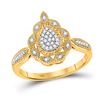 Image 1 : 1/8 CTW Womens Round Diamond Teardrop Cluster Ring 10kt Yellow Gold - REF-20M5F