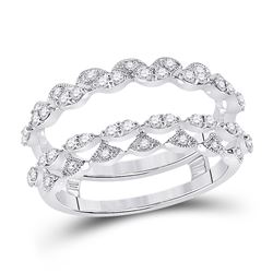 3/8 CTW Womens Round Diamond Wedding Wrap Wrap Ring 14kt White Gold - REF-70X3T