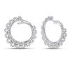 Image 1 : 1 & 1/2 CTW Womens Round Diamond Hoop Earrings 14kt White Gold - REF-119R4X