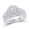 Image 1 : 1 CTW Round Diamond Bridal Wedding Ring Band Set 10kt White Gold - REF-92N3A