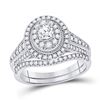 Image 1 : 1 CTW Round Diamond Bridal Wedding Ring 14kt White Gold - REF-132W8H