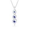 Image 1 : 1/3 CTW Womens Round Lab-Created Blue Sapphire Cascading 3-stone Pendant 10kt White Gold - REF-15V2Y