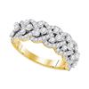Image 1 : 1 & 3/8 CTW Womens Round Diamond Band Ring 14kt Yellow Gold - REF-135Y5N