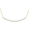 Image 1 : 1 CTW Womens Round Diamond Curved Bar Necklace 14kt Yellow Gold - REF-81R7X