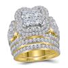 Image 1 : 5 CTW Princess Diamond Bridal Wedding Ring 14kt Yellow Gold - REF-511W3H