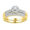 Image 1 : 1/2 CTW Round Diamond Bridal Wedding Ring 10kt Yellow Gold - REF-51N8A