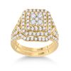 Image 1 : 1 & 1/4 CTW Round Diamond Bridal Wedding Ring 14kt Yellow Gold - REF-126W2H