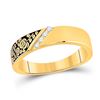 Image 1 : 1/20 CTW Mens Round Diamond Wedding Rose Flower Band Ring 14kt Yellow Gold - REF-31R4X