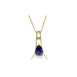 Genuine 1.50 ctw Sapphire Necklace 14KT Yellow Gold - REF-39Y4F