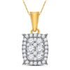 Image 1 : 1/4 CTW Womens Round Diamond Rectangle Cluster Pendant 14kt Yellow Gold - REF-23T3V
