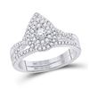 Image 1 : 1/2 CTW Round Diamond Bridal Wedding Ring Band Set 10kt White Gold - REF-68R2X