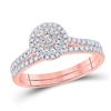 Image 1 : 1/3 CTW Round Diamond Bridal Wedding Ring 10kt Rose Gold - REF-36N7A