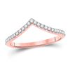 Image 1 : 1/5 CTW Womens Round Diamond Chevron Stackable Band Ring 10kt Rose Gold - REF-24R5X