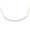 Image 1 : 3/4 CTW Womens Round Diamond Curved Bar Necklace 14kt Yellow Gold - REF-68V2Y