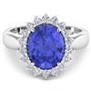 Image 3 : Natural 4.29 CTW Tanzanite & Diamond Ring 14K White Gold - REF-145X3K