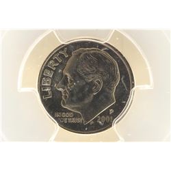 2001-P ROOSEVELT DIME PCGS MS65FB