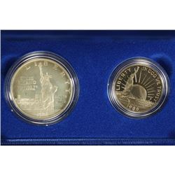 1986 US LIBERTY 2 COIN PROOF SET