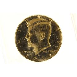 2017 KENNEDY HALF DOLLAR 24KT GOLD ENRICHED