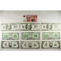 10 ASSORTED CHINESE HELL BANK NOTES CRISP UNC