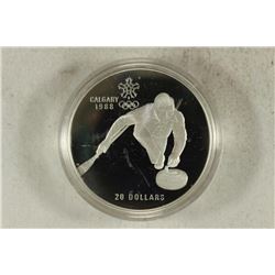 1987 CANADA "CALGARY 1988" SILVER PROOF $20