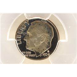 1974-S ROOSEVELT DIME PCGS PR69 DCAM