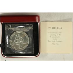 1973 ST. HELENA 25 PENCE STERLING SILVER PROOF