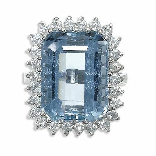 Aquamarine, Diamond, White Gold Ring, H. Stern