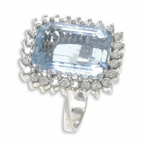 Aquamarine, Diamond, White Gold Ring, H. Stern