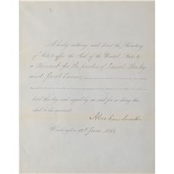 Abraham Lincoln Document Signed