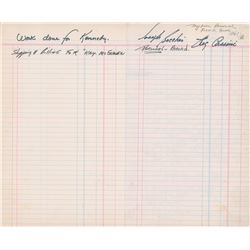 Jacqueline Kennedy Oleg Cassini Workroom Ledger with Fabric Samples