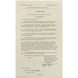 Lyndon B. Johnson Signed Press Release
