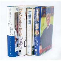 George Bush, Barbara Bush, and Dan Quayle Signed Books